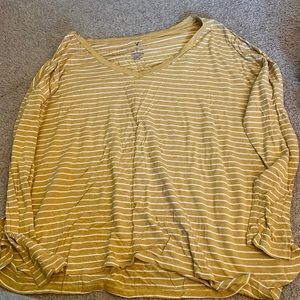 yellow and white long sleeve
